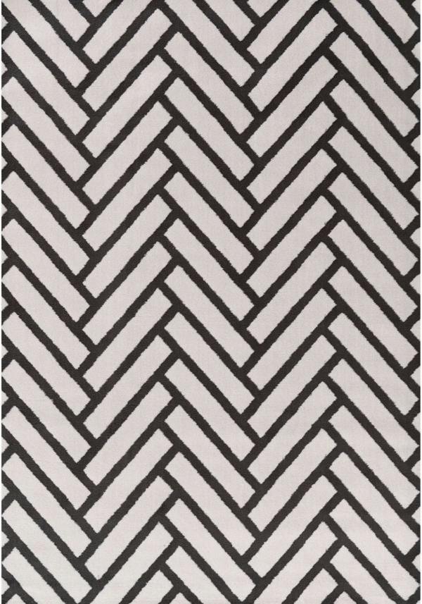 Patterned fabric with a zigzag design in black and white