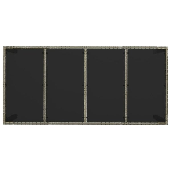 Berkfield Garden Table with Glass Top Grey 190x90x75 cm Poly Rattan
