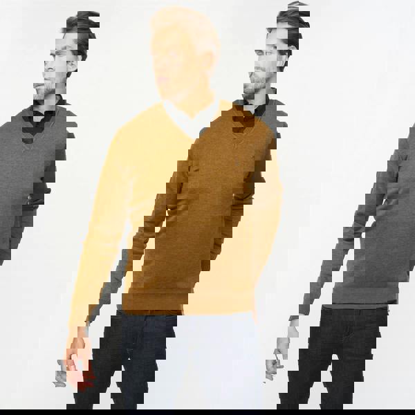 Gabicci G55K01 Plain Vee Neck Sweater Gabicci Classic NUTMEG