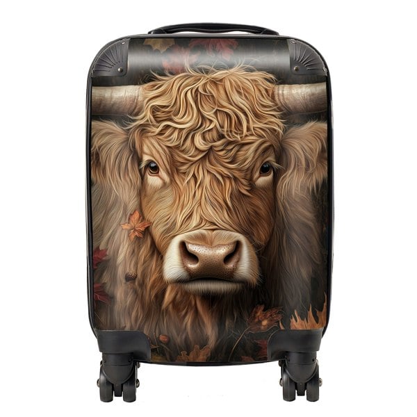 Warren Reed Highland Cow in Autumn Suitcase