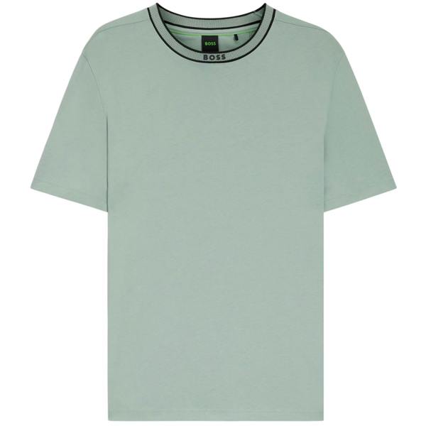 Boss Mens Crew Neck Regular T-Shirt - Green - 