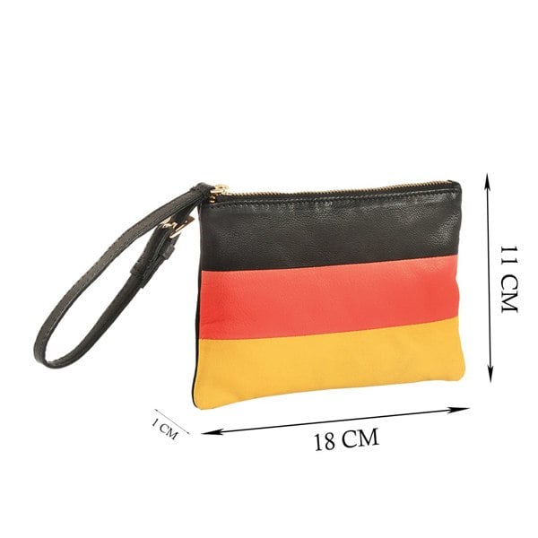 Assots London 'GERMAN' Country Flag Designer Leather Wristlet