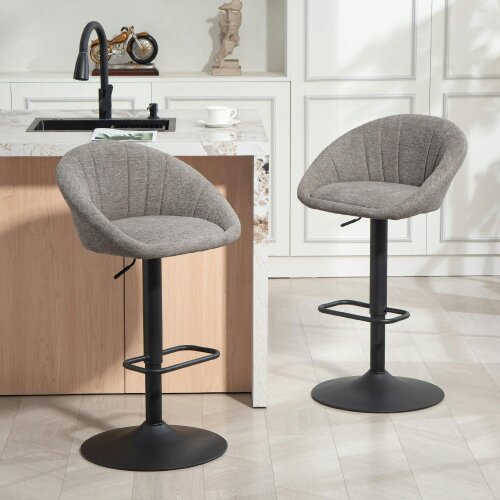 Wyld Haus Relodi Lifa Set Of 2 Grey Upholstered Relaxed Tub Style Bar Chairs