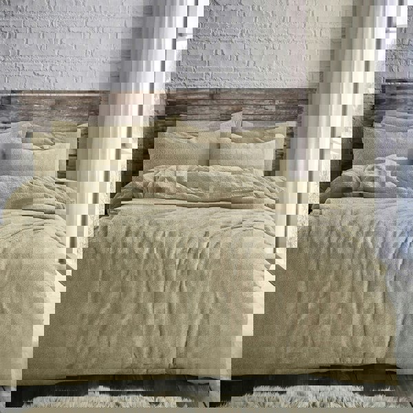 Velosso Plain Teddy Fluffy and Warm Fleece Duvet Cover Set