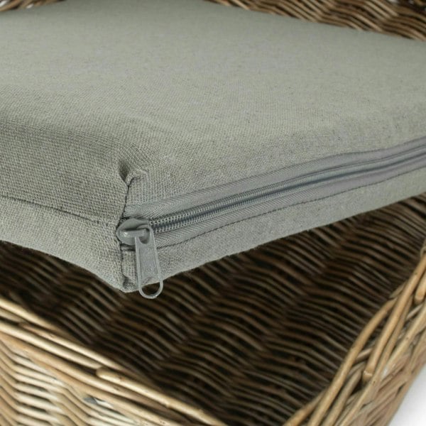 Wicker Rectangular Dog Bed with Cushion