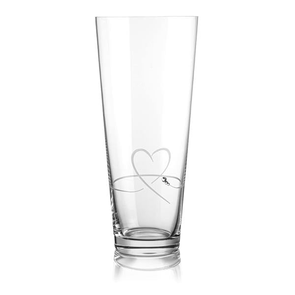 Petit Heart Conical Vase Embellished with Crystals - 30cm