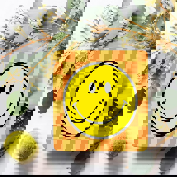 Love Frankie Checkerboard Coasters Smiley Face Coasters - Marmalade