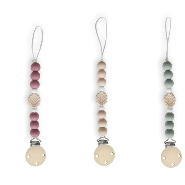 Chewies & More Chewies&more - Silicone Pacifier Teething Clip - Leaf