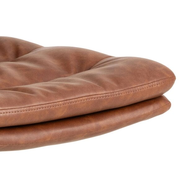 Wyld Haus Set of 2 Havdrup Tan Brown Faux Leather Swivel Dining Chairs