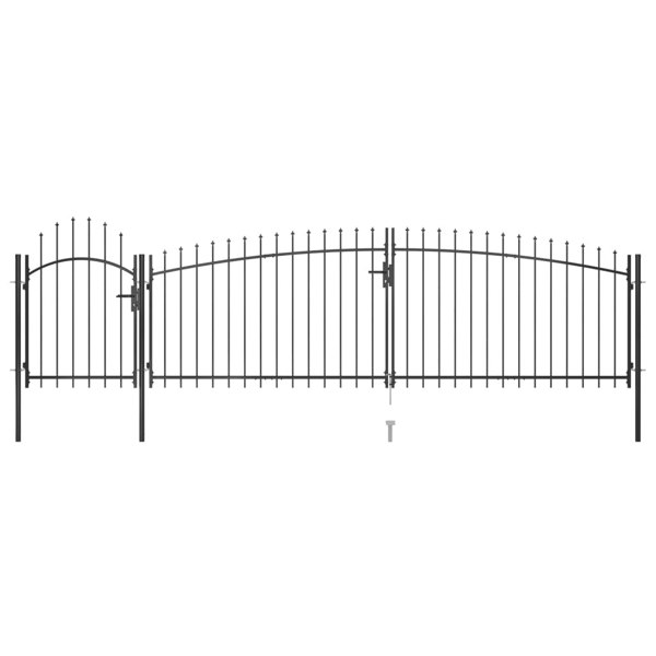 Berkfield Garden Fence Gate with Spear Top 5x1.75 m Black