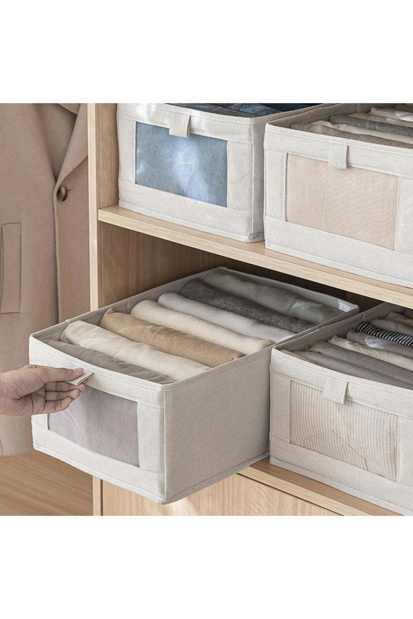 Living and Home Foldable Fabric Clothes Jeans Storage Box Wardrobe Organizer 30*40*20.5 CM
