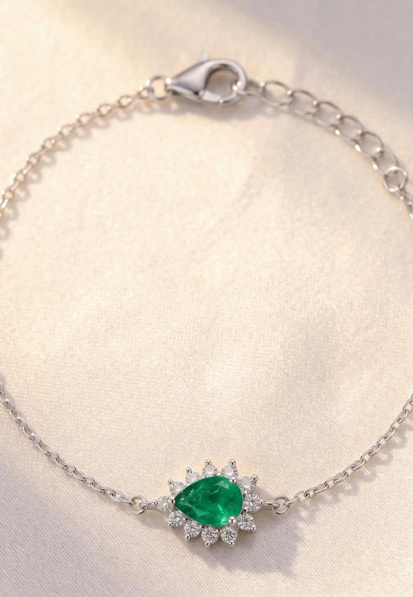 Latelita Phillippa Bracelet Emerald Silver