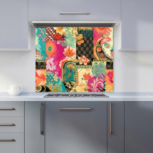 Warren Reed - Designer Patchwork Mixed Textiles Kitchen Splashback