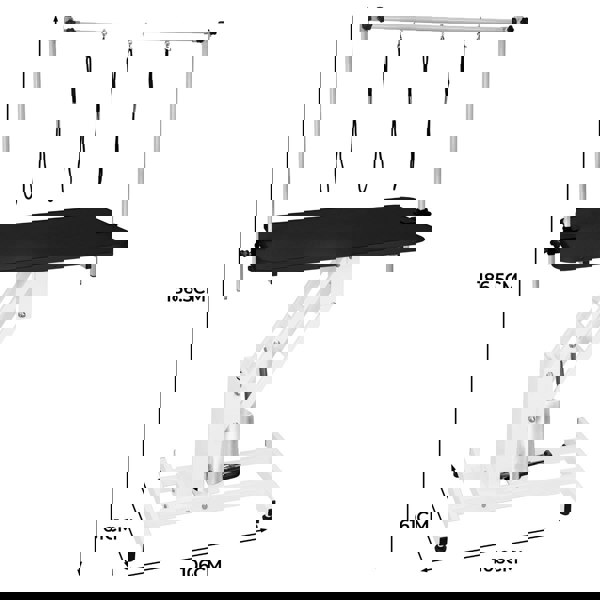 Monstershop White Hydraulic Grooming Table - Black Table Top