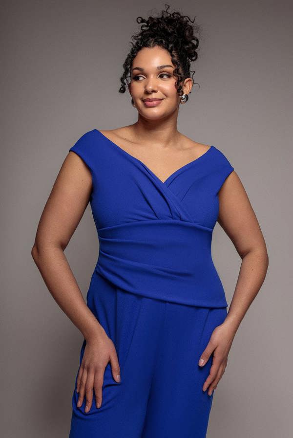 Bardot Scuba Jumpsuit - Royal Blue TR113P