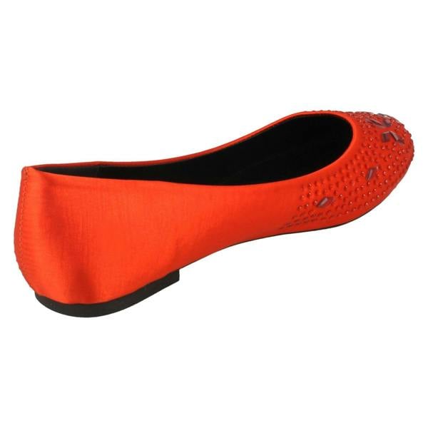 Spot On Ladies Spot On Flat Diamante Ballerinas