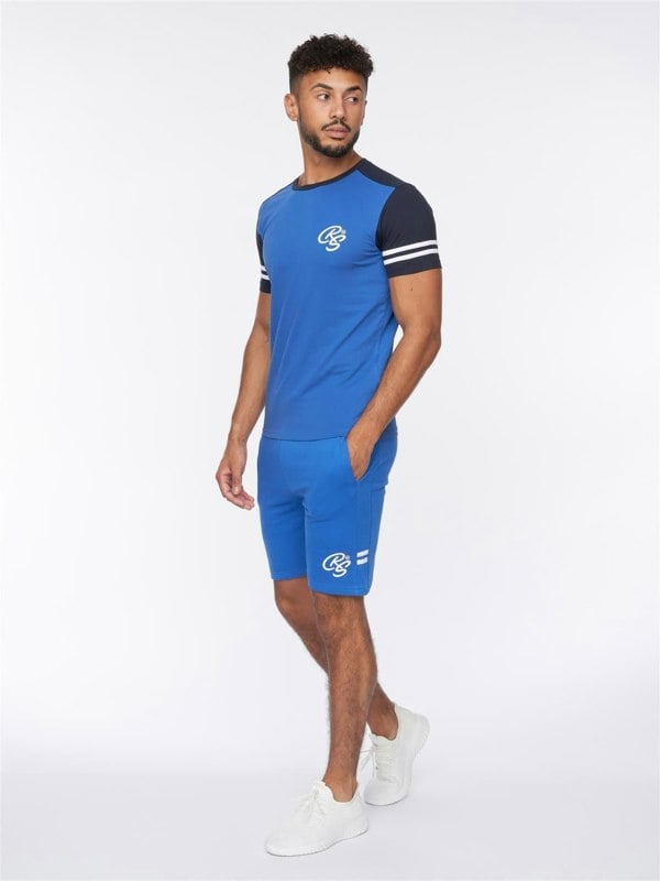 Crosshatch Techland T-Shirt/Shorts Set Blue/Navy