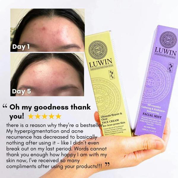 LUWIN Skincare Ultimate Repair & Clear Face Cream – Calming Acne Cream for Acne-Prone Skin | LUWIN