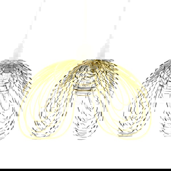 Polished Gold Metal Wire Overlapping Petal Ceiling Pendant Light Shade Image 3