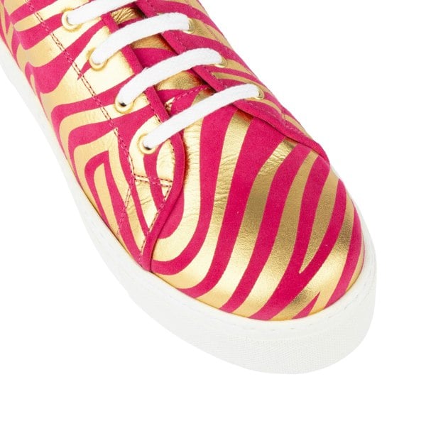 Embassy London Camila - Pink & Gold - Women’s Chunky Leather Platform Trainer