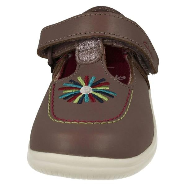 Clarks Girls Clarks Embroided Detailed T-Bar Shoes Crest Prom