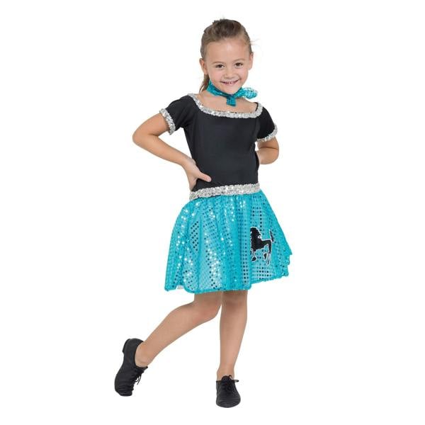 Bristol Novelty Childrens/Girls Rock N Roll Sequin Dress - Turquoise/Black - 