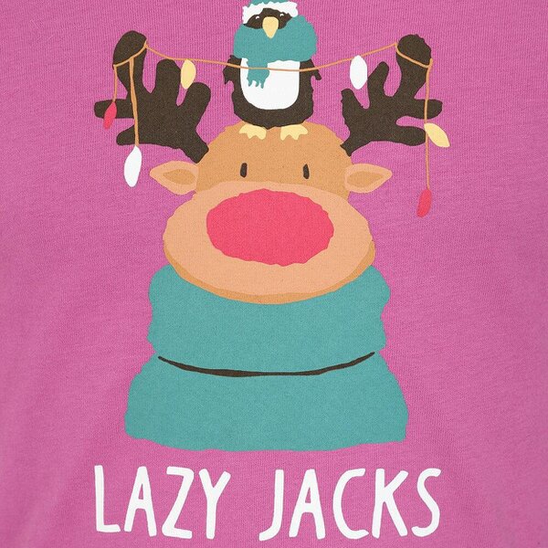 Lazy Jacks LJ99C - Girls Long Sleeve Printed Top - Raspberry