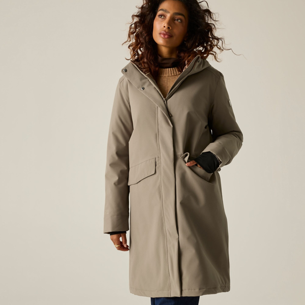 Regatta Womens/Ladies Ramona Leopard Print Insulated Waterproof Jacket - Mocha