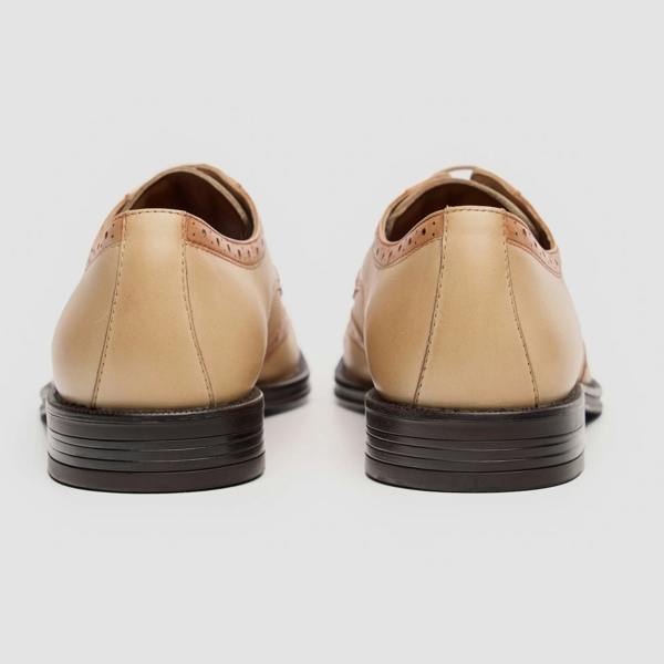 House Of Cavani Lorenzo - Men's Ivory Burnished Leather Oxfords Shoes