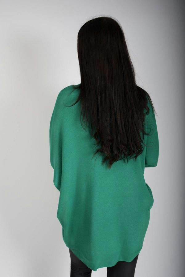 Jaira Oversized Knitted Jumper With Studded Star Detail - Green