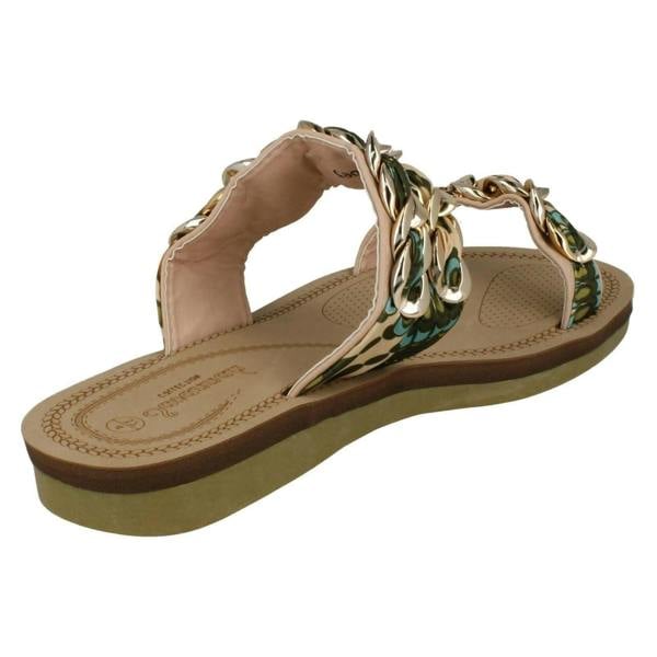 Savannah Ladies Savannah Flat Double Braided Strap Sandals