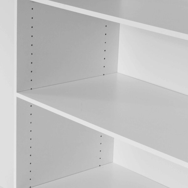 Wyld Haus Bordeaux Wide White and Mirror Double Sliding Door Wardrobe 5 Shelves 180cm