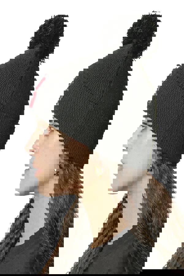 God Given Talent GGT Red Logo Black Bobble Woolly Hat