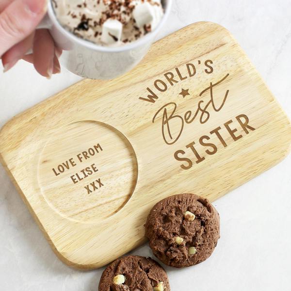 Abode Home & Gifts Personalised 'World's Best' Wooden Coaster Tray