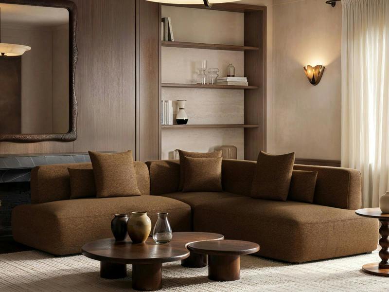 Luna Large Sofa Brown Chenille
