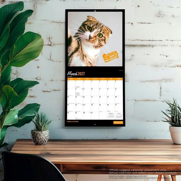 Cat Selfies Calendar 2027, Wall Calendars, Month To View, Humour, Gift