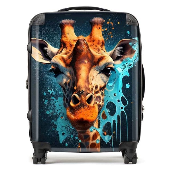 Warren Reed Blue Giraffe Face Splashart Suitcase