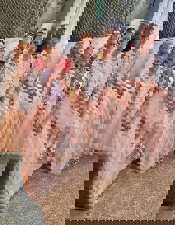 Young flower girl party 