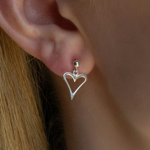 Sterling Silver Open Heart Earrings - MYLEE London