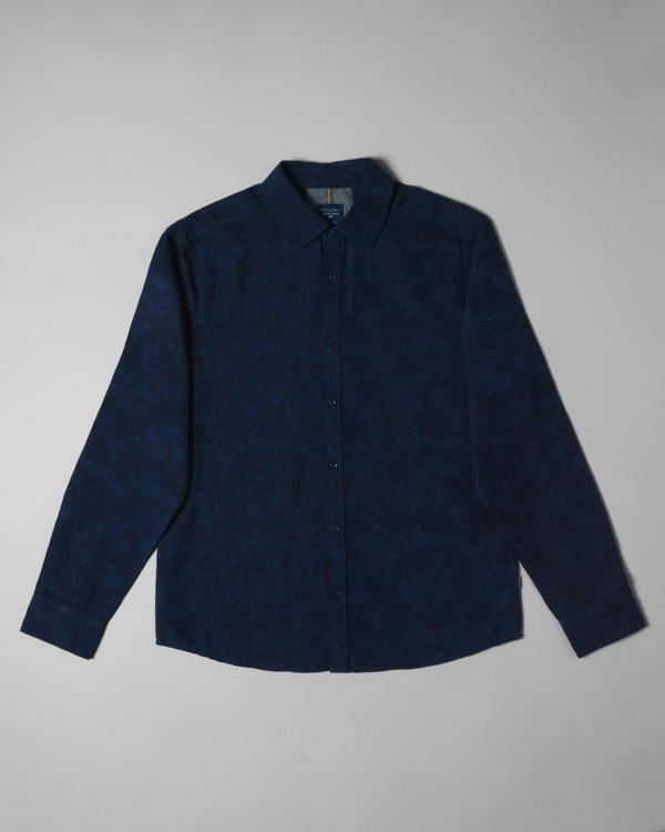 Steel & Jelly Tattenhall - Leaf Texture Long Sleeve Shirt