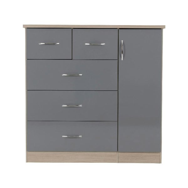 Seconique Nevada 5 Drawer Low Wardrobe