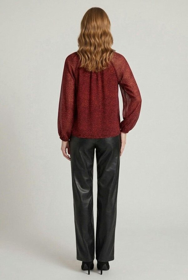 Izabel London Printed Semi Sheer Layered Blouse
