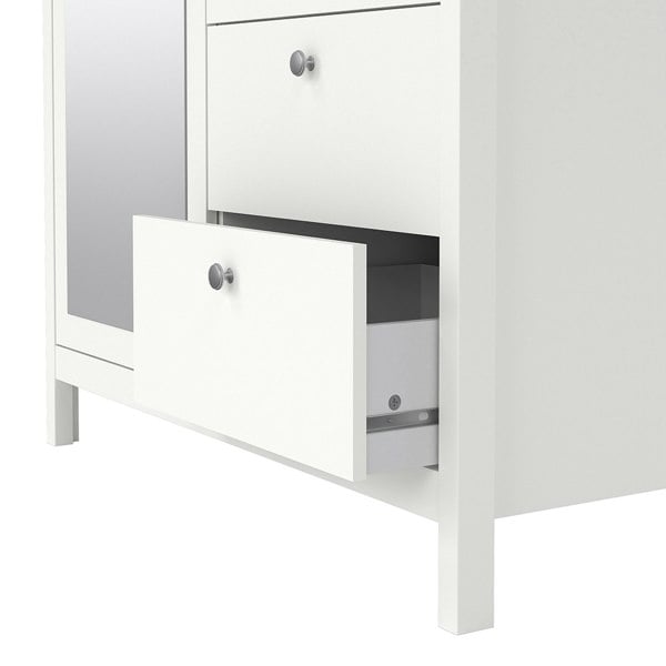 Furniture To Go Madrid Wardrobe with 1 door + 1 mirror door + 2 drawers White