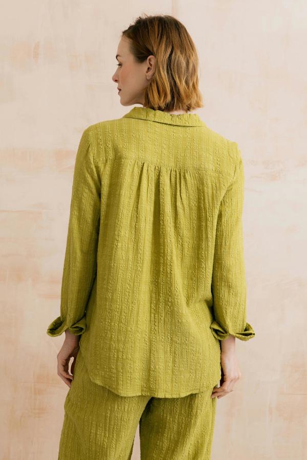 Lily & Me Savannah Textured Seersucker Shirt Lime