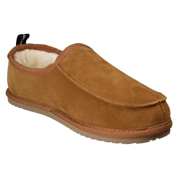 Hush Puppies Mens Hush Puppies Suede Leather Faux Fur Cosy Loungewear Slippers Charles