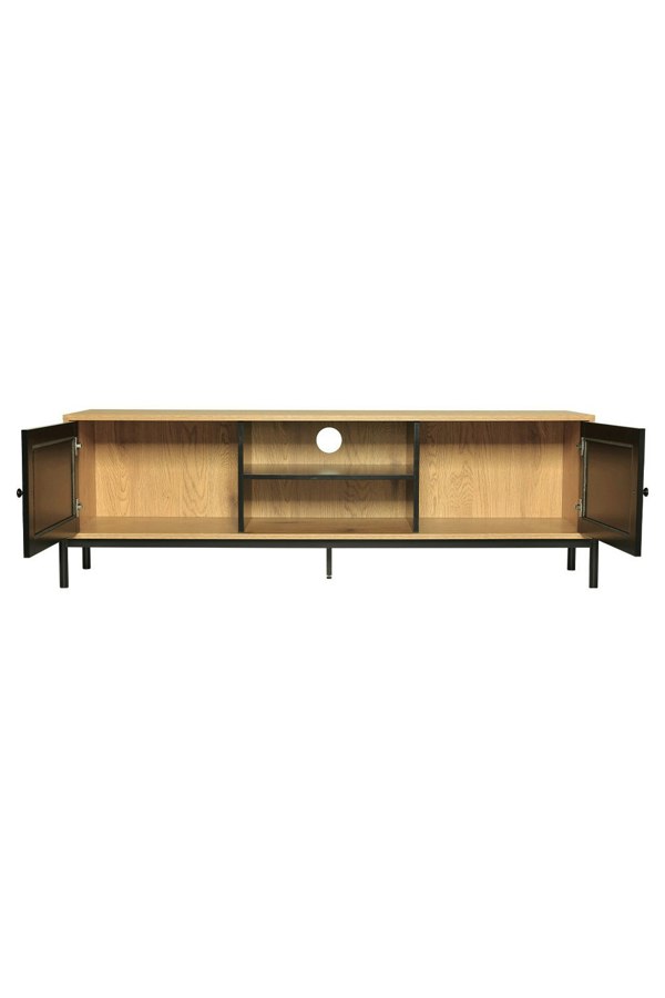 Living and Home Entertainment Centre TV Storage Cabinet with Rattan Doors