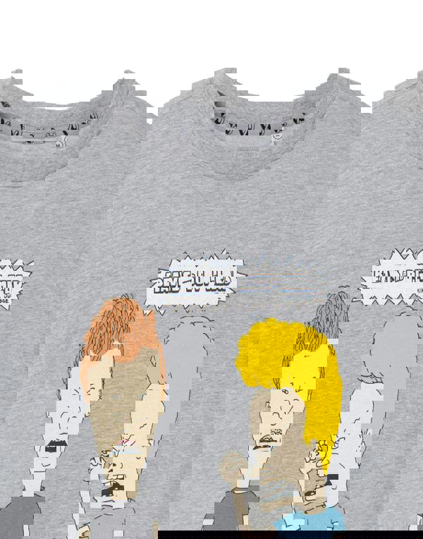 Beavis And Butthead Mens Grey Classic Pose Short Sleeved T-Shirt