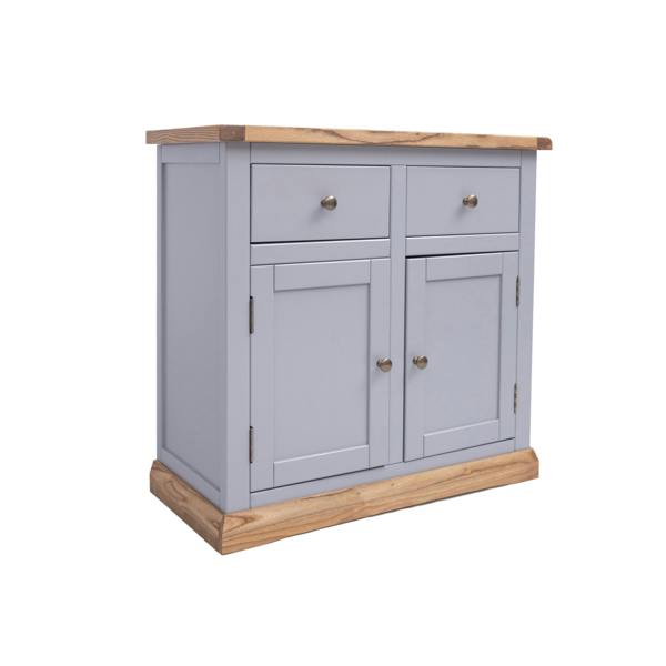 Cabinet Bits Biccari Grey 2 Drawer 2 Door Sideboard Brass Knob