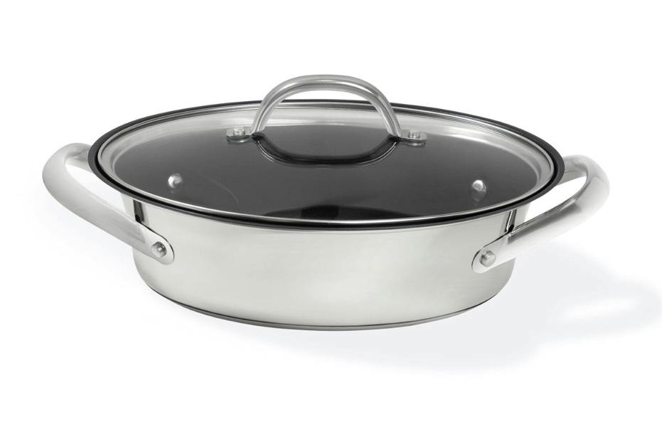 Meyer All in 1 Frying Pan in Black Stainless Steel Round Non Stick Cookware