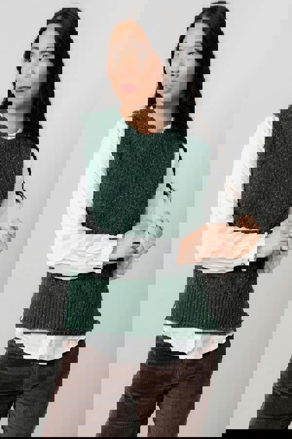 Lily & Me Eva Cable Knit Tank Top Pine Green